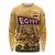 Egyptian Pyramids and Anubis Long Sleeve Shirt with Camel Caravan Desert