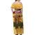 Egyptian Pyramids and Anubis Off Shoulder Maxi Dress with Camel Caravan Desert