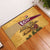 Egyptian Pyramids and Anubis Rubber Doormat with Camel Caravan Desert