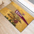 Egyptian Pyramids and Anubis Rubber Doormat with Camel Caravan Desert