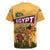 Egyptian Pyramids and Anubis Rugby Jersey with Camel Caravan Desert