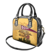 Egyptian Pyramids and Anubis Shoulder Handbag with Camel Caravan Desert