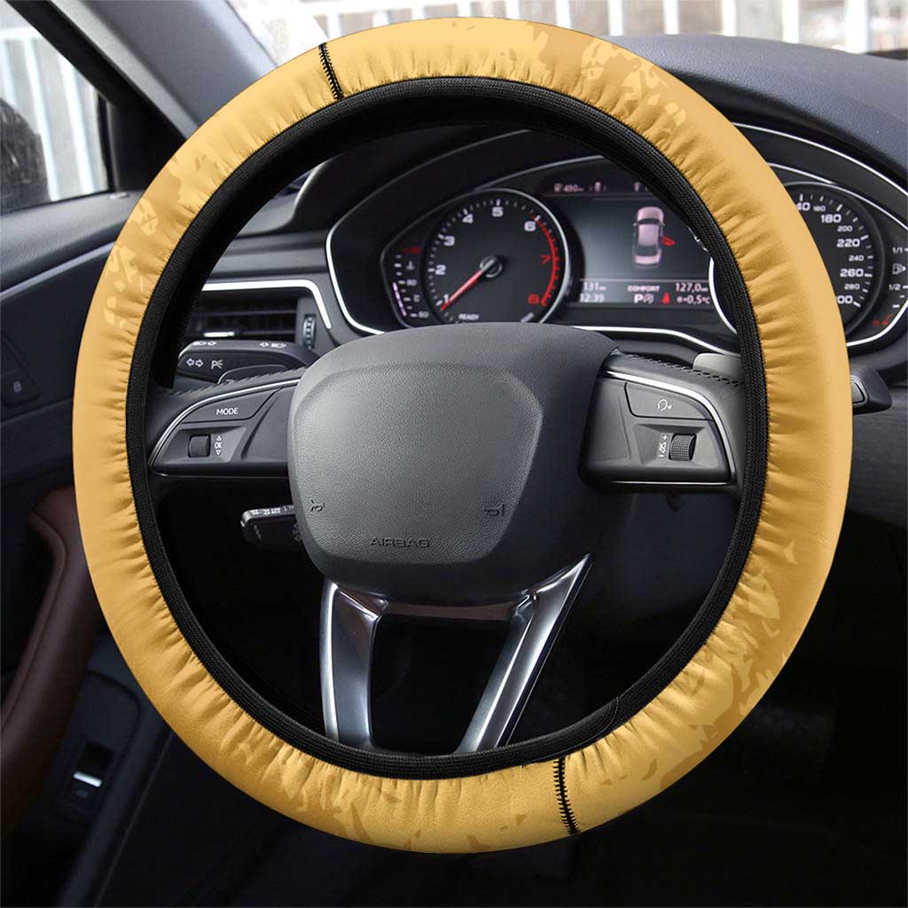 Egyptian Pyramids and Anubis Steering Wheel Cover with Camel Caravan Desert