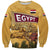 Egyptian Pyramids and Anubis Sweatshirt with Camel Caravan Desert