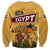 Egyptian Pyramids and Anubis Sweatshirt with Camel Caravan Desert