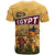Egyptian Pyramids and Anubis T Shirt with Camel Caravan Desert