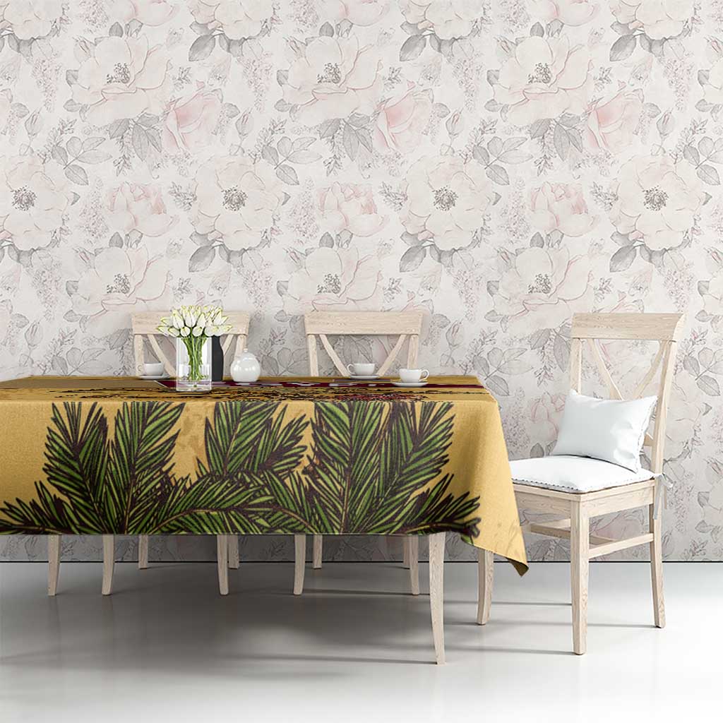 Egyptian Pyramids and Anubis Tablecloth with Camel Caravan Desert