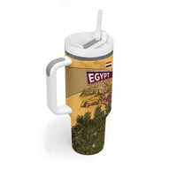 Egyptian Pyramids and Anubis Tumbler With Handle with Camel Caravan Desert