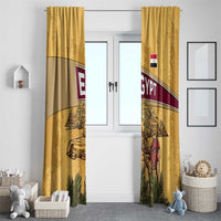 Egyptian Pyramids and Anubis Window Curtain with Camel Caravan Desert