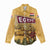 Egyptian Pyramids and Anubis Women Casual Shirt with Camel Caravan Desert