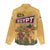 Egyptian Pyramids and Anubis Women Casual Shirt with Camel Caravan Desert