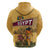 Egyptian Pyramids and Anubis Zip Hoodie with Camel Caravan Desert
