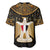 Pharaoh King Tut Egypt Baseball Jersey with Hieroglyphic Gold Pattern
