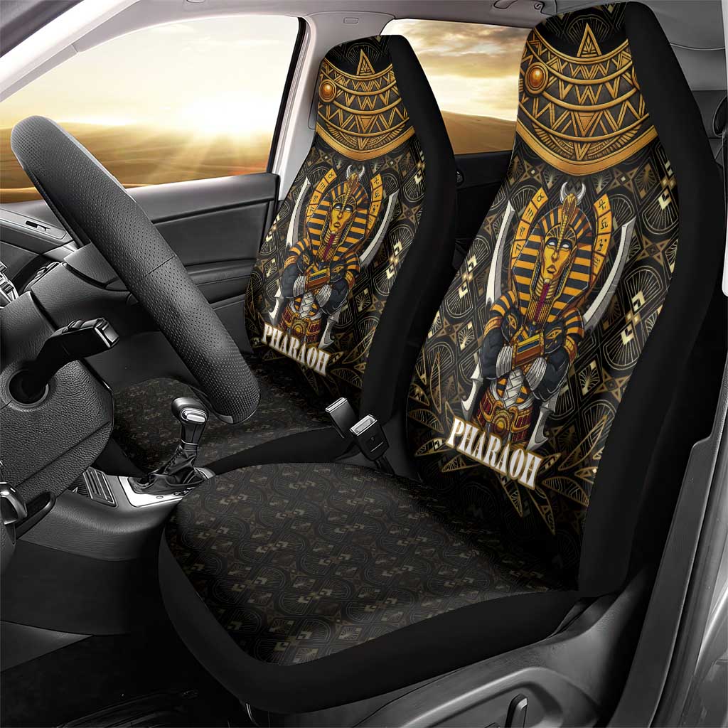 Pharaoh King Tut Egypt Car Seat Cover with Hieroglyphic Gold Pattern