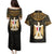 Pharaoh King Tut Egypt Couples Matching Puletasi and Hawaiian Shirt with Hieroglyphic Gold Pattern