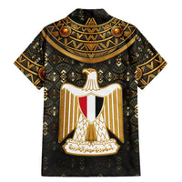 Pharaoh King Tut Egypt Family Matching Mermaid Dress and Hawaiian Shirt with Hieroglyphic Gold Pattern