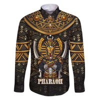Pharaoh King Tut Egypt Family Matching Puletasi and Hawaiian Shirt with Hieroglyphic Gold Pattern
