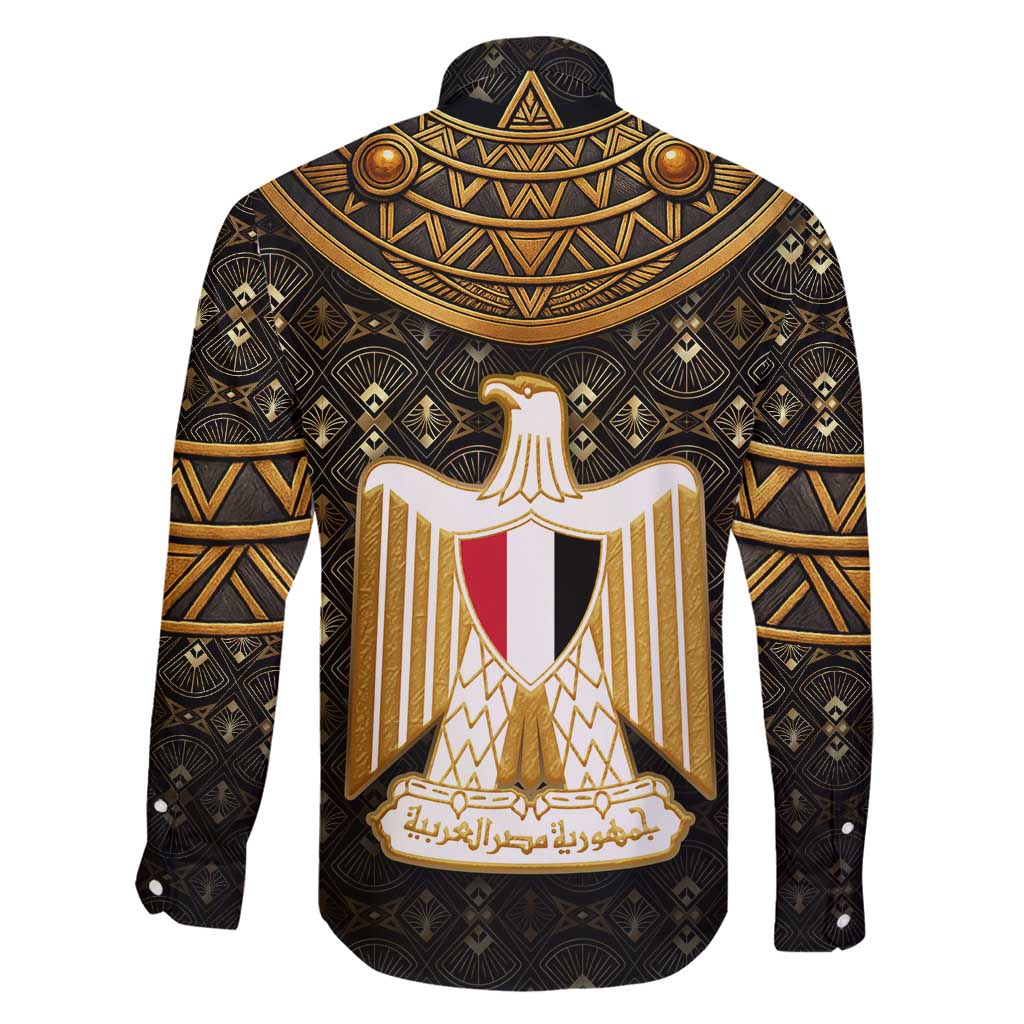 Pharaoh King Tut Egypt Family Matching Summer Maxi Dress and Hawaiian Shirt with Hieroglyphic Gold Pattern