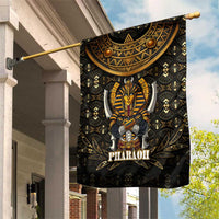 Pharaoh King Tut Egypt Garden Flag with Hieroglyphic Gold Pattern