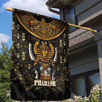 Pharaoh King Tut Egypt Garden Flag with Hieroglyphic Gold Pattern