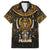 Pharaoh King Tut Egypt Hawaiian Shirt with Hieroglyphic Gold Pattern