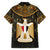 Pharaoh King Tut Egypt Hawaiian Shirt with Hieroglyphic Gold Pattern