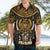 Pharaoh King Tut Egypt Hawaiian Shirt with Hieroglyphic Gold Pattern