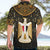 Pharaoh King Tut Egypt Hawaiian Shirt with Hieroglyphic Gold Pattern