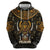 Pharaoh King Tut Egypt Hoodie with Hieroglyphic Gold Pattern