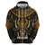 Pharaoh King Tut Egypt Hoodie with Hieroglyphic Gold Pattern