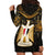 Pharaoh King Tut Egypt Hoodie Dress with Hieroglyphic Gold Pattern