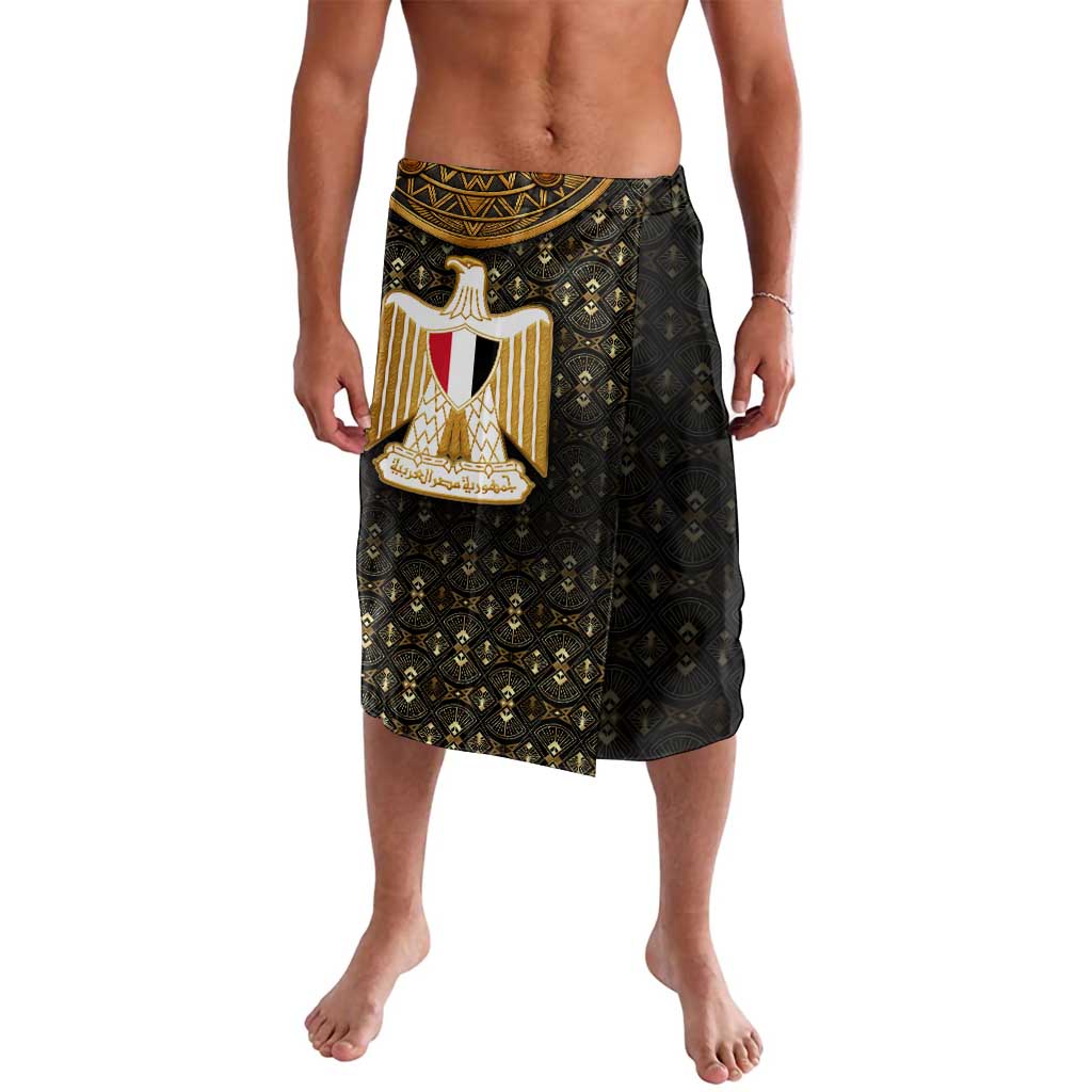 Pharaoh King Tut Egypt Lavalava with Hieroglyphic Gold Pattern