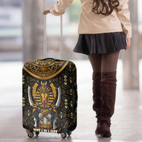 Pharaoh King Tut Egypt Luggage Cover with Hieroglyphic Gold Pattern