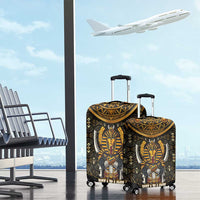 Pharaoh King Tut Egypt Luggage Cover with Hieroglyphic Gold Pattern