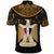 Pharaoh King Tut Egypt Polo Shirt with Hieroglyphic Gold Pattern
