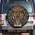 Pharaoh King Tut Egypt Spare Tire Cover with Hieroglyphic Gold Pattern