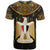 Pharaoh King Tut Egypt T Shirt with Hieroglyphic Gold Pattern