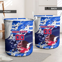Personalized Japan Football Laundry Basket Kitsune Samurai Mascot - Traditional Wave Heritage