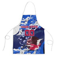 Personalized Japan Football Apron Kitsune Samurai Mascot - Traditional Wave Heritage