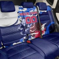 Personalized Japan Football Back Car Seat Cover Kitsune Samurai Mascot - Traditional Wave Heritage