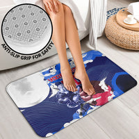 Personalized Japan Football Bathroom Set Kitsune Samurai Mascot - Traditional Wave Heritage