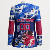 Personalized Japan Football Blazer Kitsune Samurai Mascot - Traditional Wave Heritage