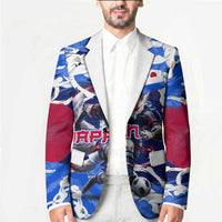 Personalized Japan Football Blazer Kitsune Samurai Mascot - Traditional Wave Heritage