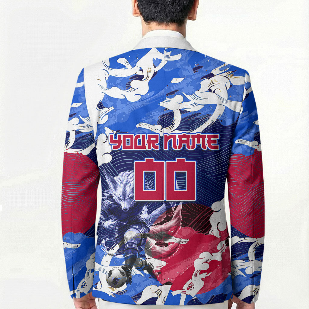 Personalized Japan Football Blazer Kitsune Samurai Mascot - Traditional Wave Heritage