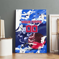 Personalized Japan Football Canvas Wall Art Kitsune Samurai Mascot - Traditional Wave Heritage