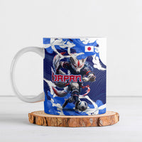 Personalized Japan Football Ceramic Mug Kitsune Samurai Mascot - Traditional Wave Heritage