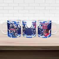 Personalized Japan Football Ceramic Mug Kitsune Samurai Mascot - Traditional Wave Heritage