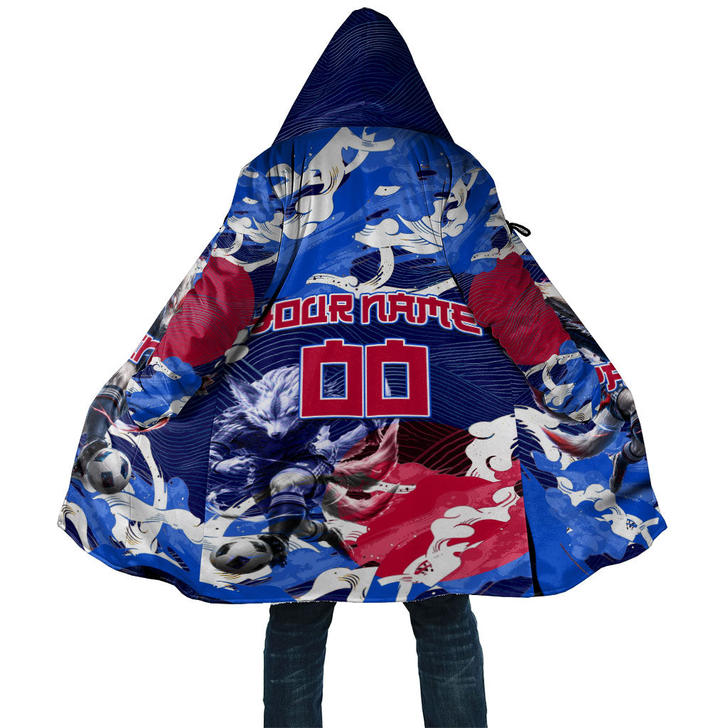 Personalized Japan Football Cloak Kitsune Samurai Mascot - Traditional Wave Heritage