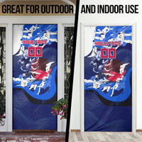 Personalized Japan Football Door Cover Kitsune Samurai Mascot - Traditional Wave Heritage