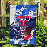 Personalized Japan Football Garden Flag Kitsune Samurai Mascot - Traditional Wave Heritage